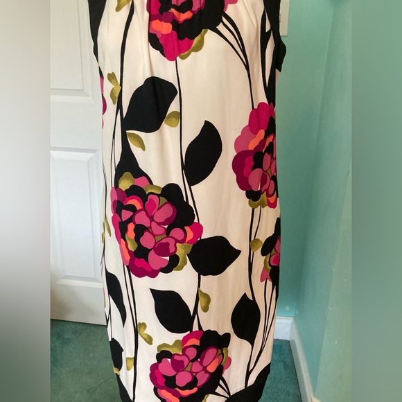 AGB Dress- Floral Sleeveless Dress - Black and Pink - Picture 15 of 16